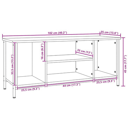 TV Cabinet Smoked Oak 102x35x45 cm Engineered Wood