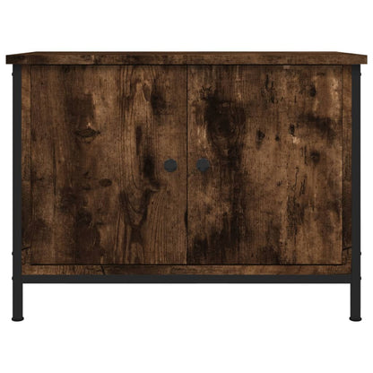 TV Cabinet with Doors Smoked Oak 60x35x45 cm Engineered Wood