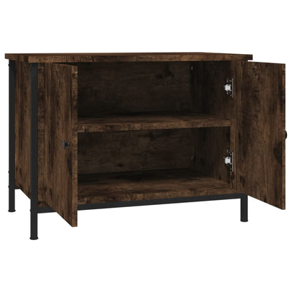 TV Cabinet with Doors Smoked Oak 60x35x45 cm Engineered Wood