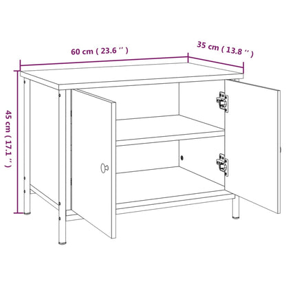 TV Cabinet with Doors Smoked Oak 60x35x45 cm Engineered Wood