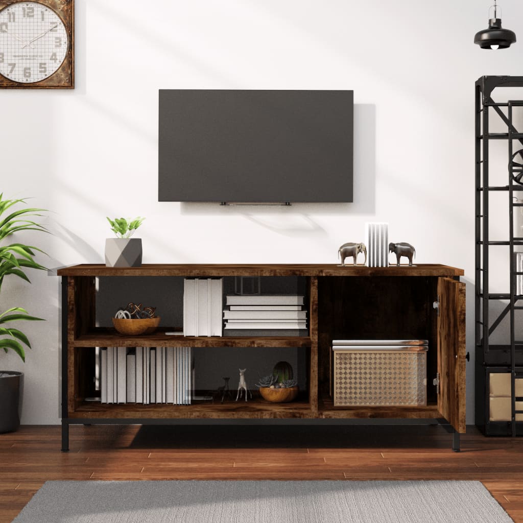 TV Cabinet Smoked Oak 100x40x45 cm Engineered Wood