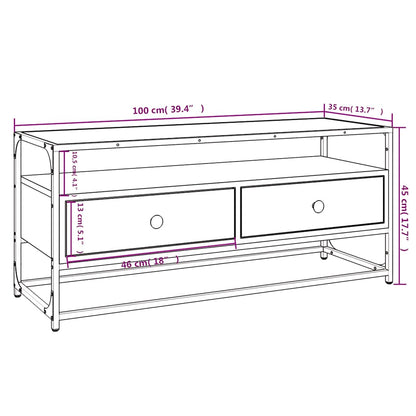 TV Cabinet Black 100x35x45 cm Engineered Wood