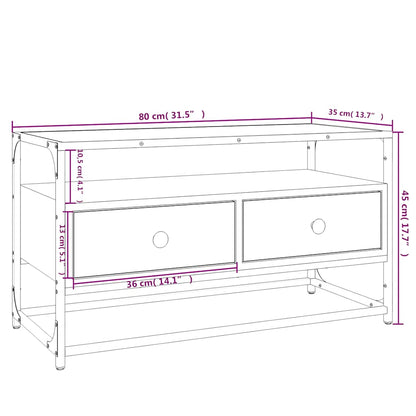 TV Cabinet Grey Sonoma 80x35x45 cm Engineered Wood
