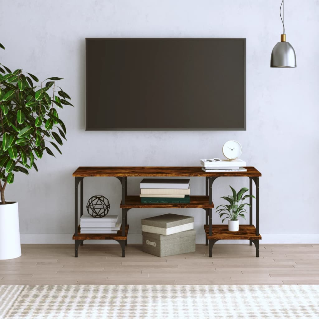TV Cabinet Smoked Oak 102x35x45.5 cm Engineered Wood