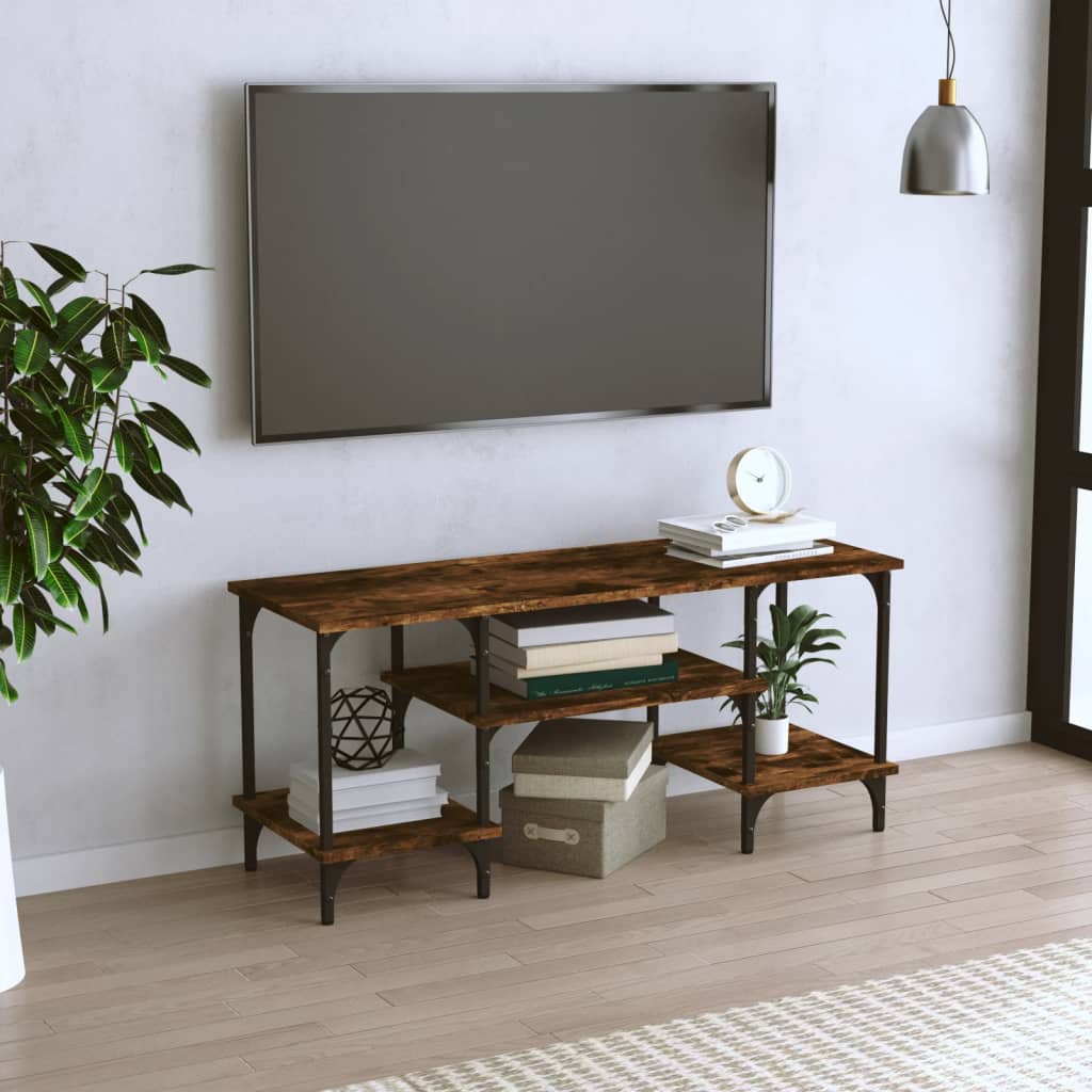 TV Cabinet Smoked Oak 102x35x45.5 cm Engineered Wood