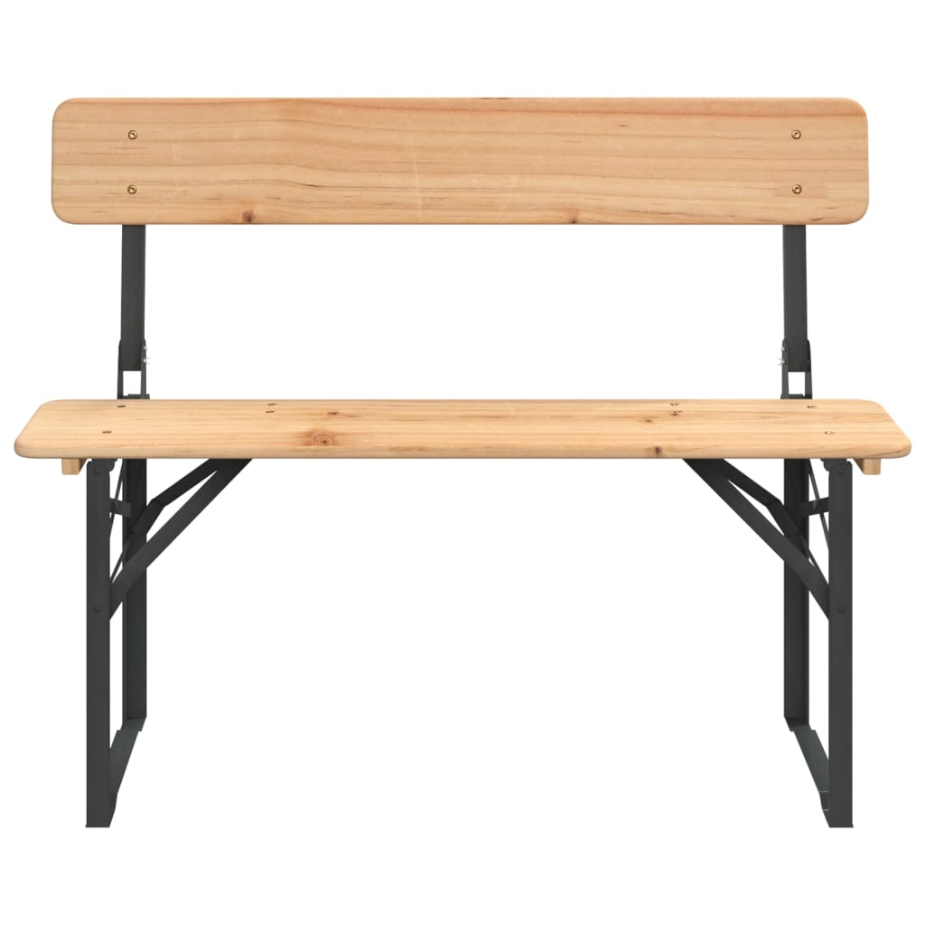 3 Piece Folding Beer Table Set Solid Wood Fir