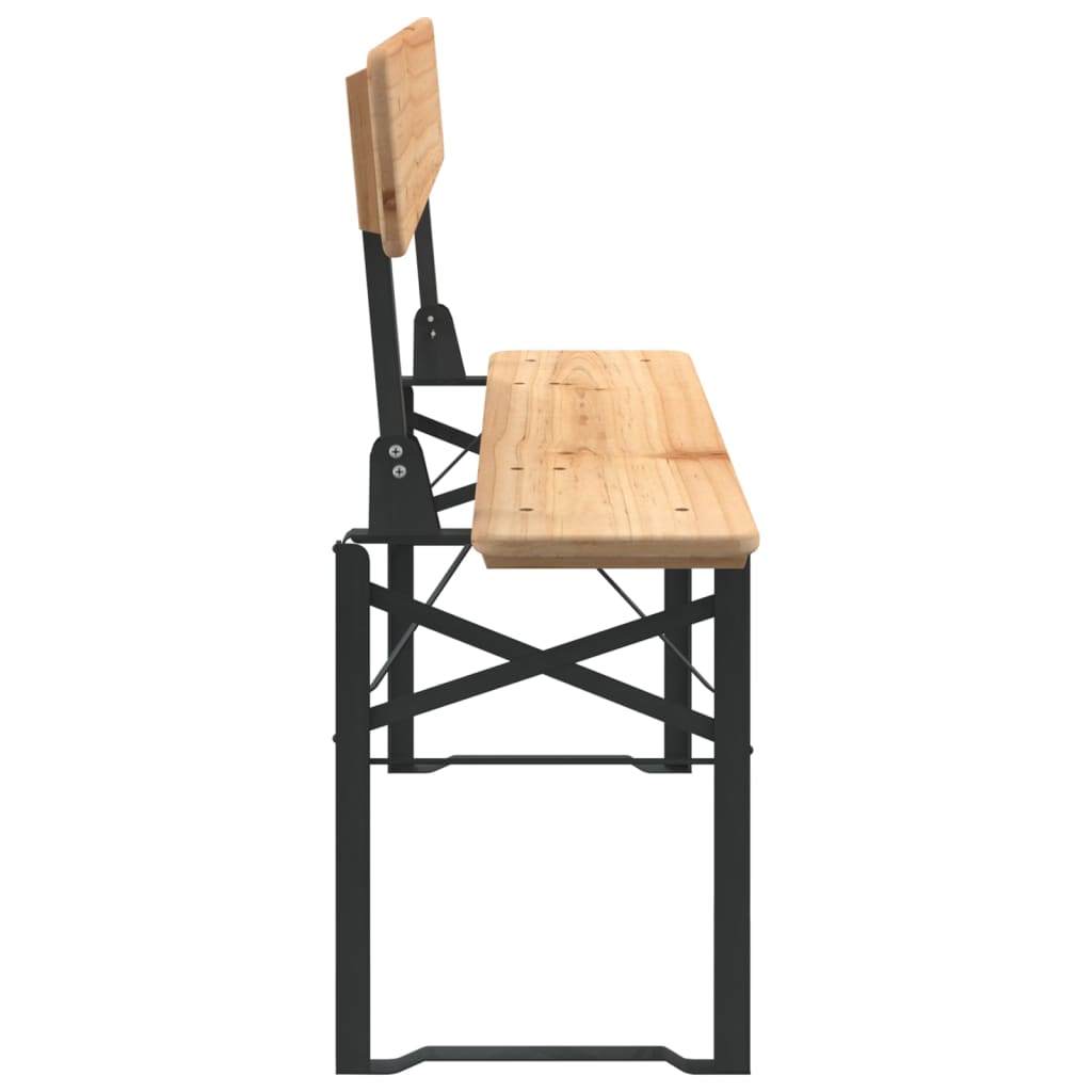 3 Piece Folding Beer Table Set Solid Wood Fir