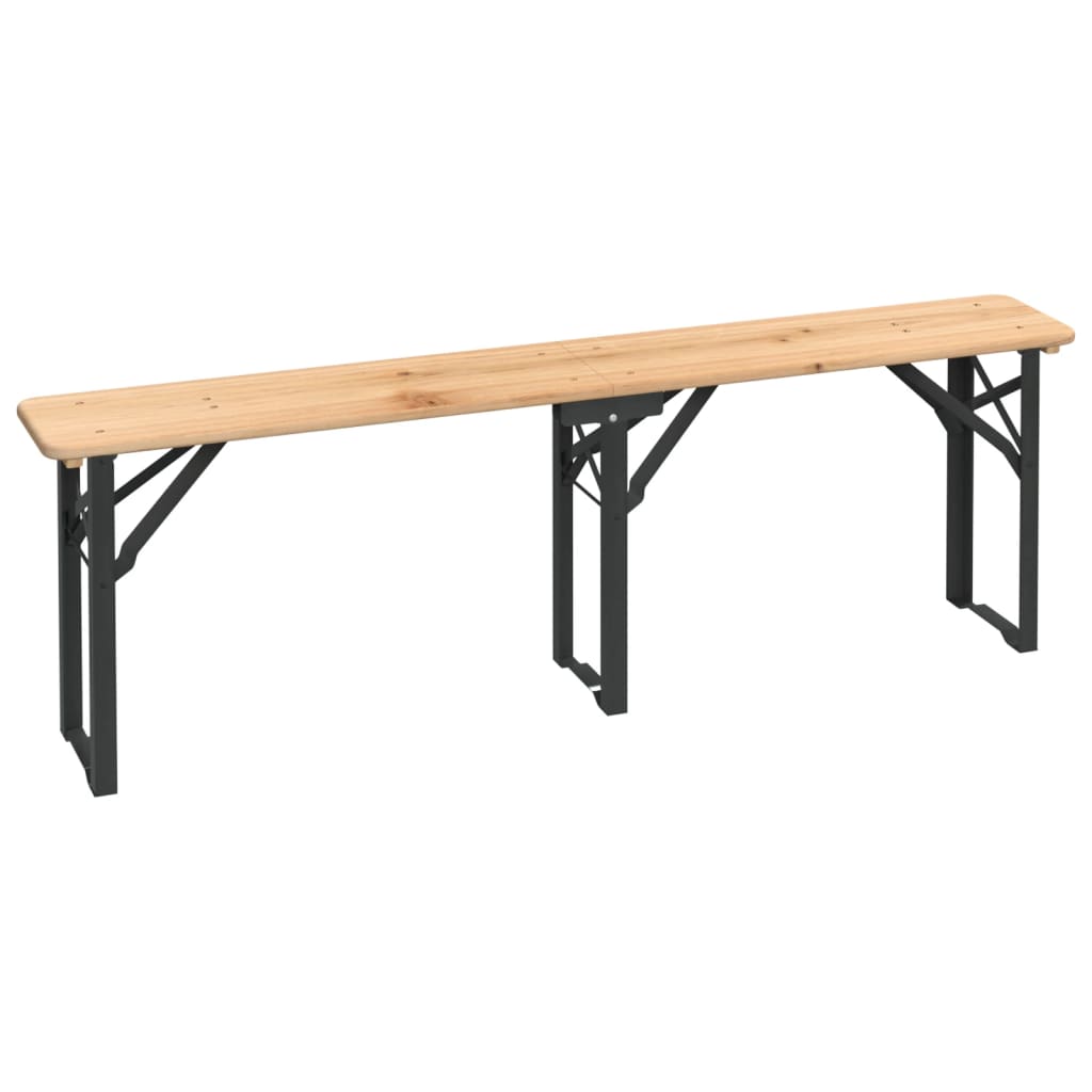 Beer Table Set | Dark Green, Natural Wood | Chinese Fir Wood, Metal
