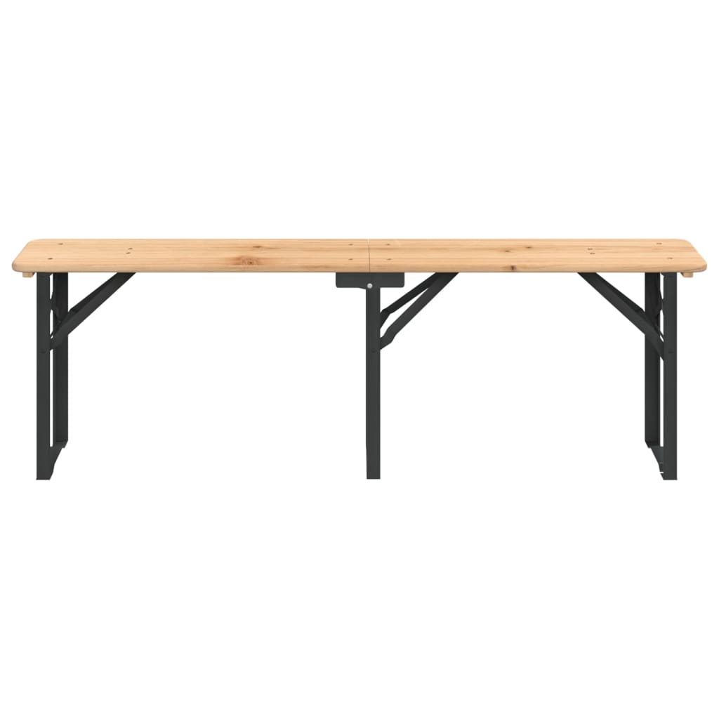 Beer Table Set | Dark Green, Natural Wood | Chinese Fir Wood, Metal