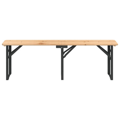 Beer Table Set | Dark Green, Natural Wood | Chinese Fir Wood, Metal