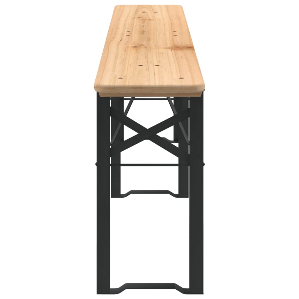 Beer Table Set | Dark Green, Natural Wood | Chinese Fir Wood, Metal