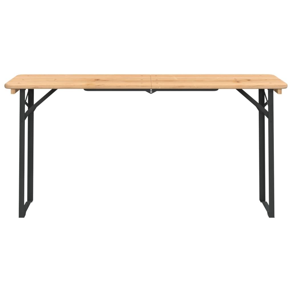 Beer Table Set | Dark Green, Natural Wood | Chinese Fir Wood, Metal