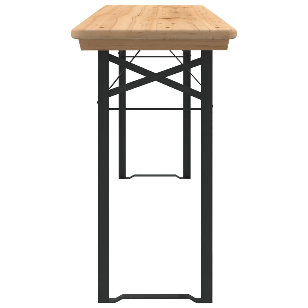 Beer Table Set | Dark Green, Natural Wood | Chinese Fir Wood, Metal