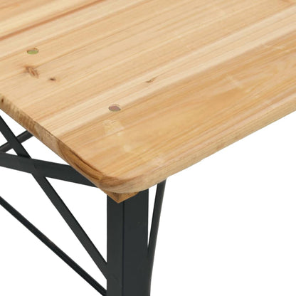 Beer Table Set | Dark Green, Natural Wood | Chinese Fir Wood, Metal