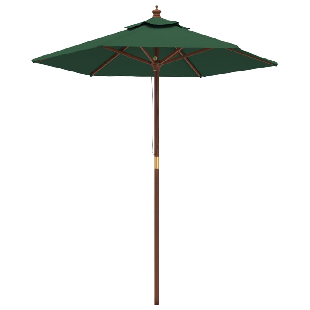 Garden Parasol with Wooden Pole Green 196x231 cm
