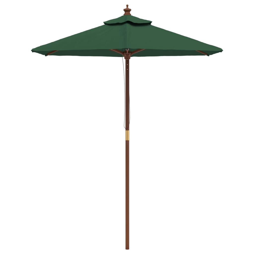 Garden Parasol with Wooden Pole Green 196x231 cm
