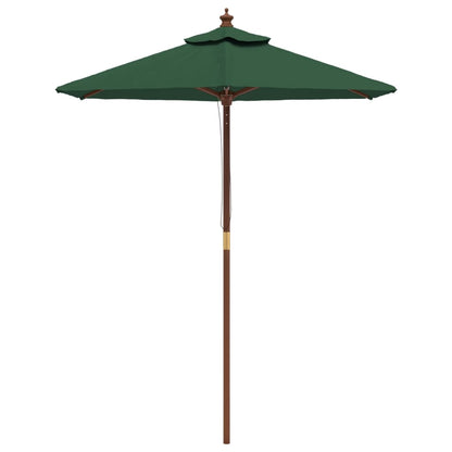 Garden Parasol with Wooden Pole Green 196x231 cm