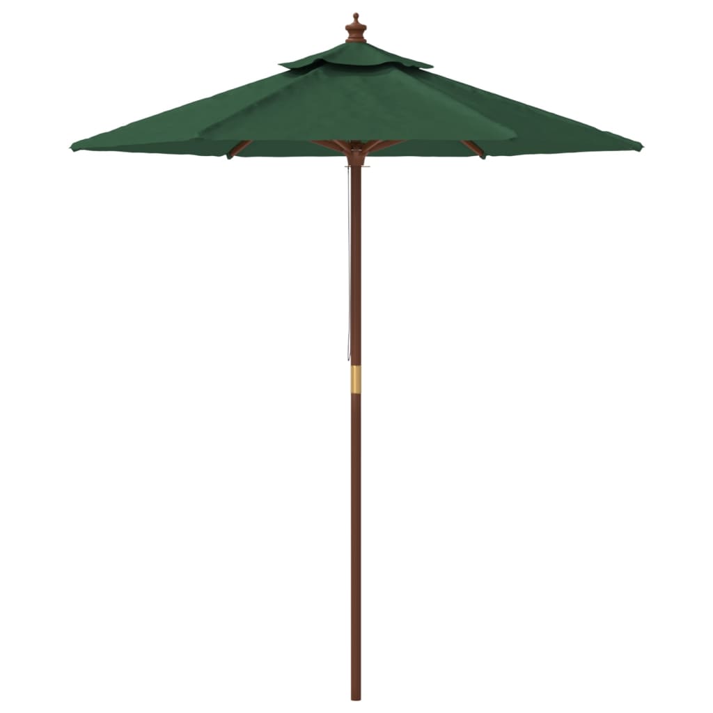 Garden Parasol with Wooden Pole Green 196x231 cm