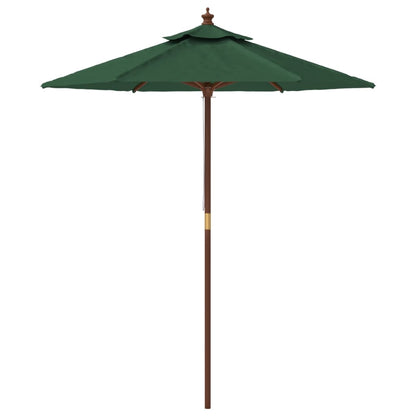 Garden Parasol with Wooden Pole Green 196x231 cm