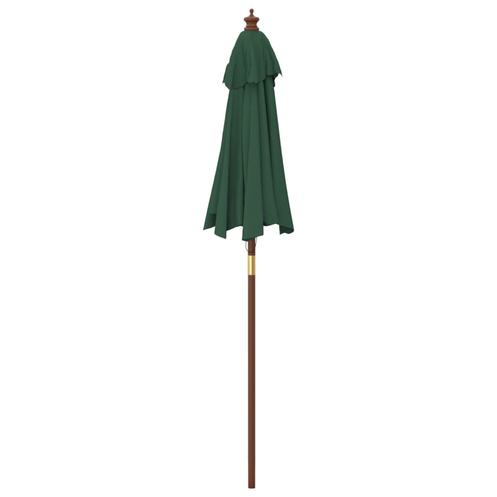 Garden Parasol with Wooden Pole Green 196x231 cm