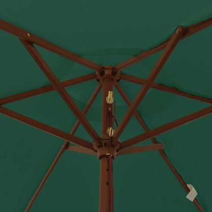 Garden Parasol with Wooden Pole Green 196x231 cm