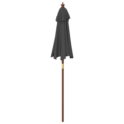 Garden Parasol with Wooden Pole Anthracite 196x231 cm