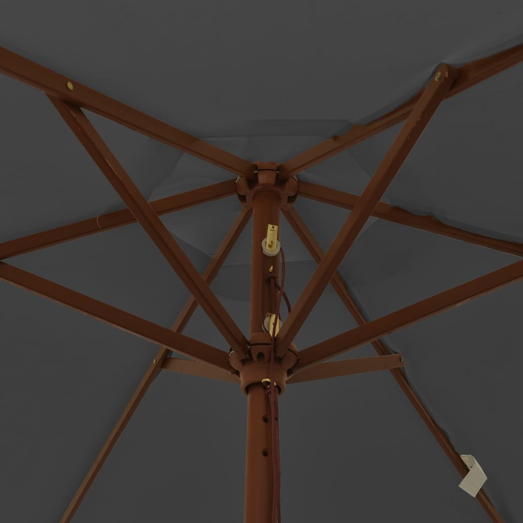 Garden Parasol with Wooden Pole Anthracite 196x231 cm