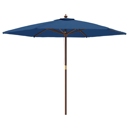Garden Parasol with Wooden Pole Azure Blue 299x240 cm