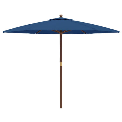 Garden Parasol with Wooden Pole Azure Blue 299x240 cm