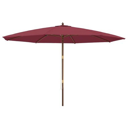 Garden Parasol with Wooden Pole Bordeaux Red 400x273 cm