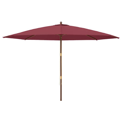 Garden Parasol with Wooden Pole Bordeaux Red 400x273 cm