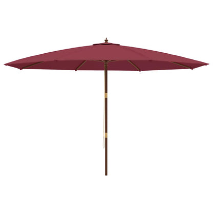 Garden Parasol with Wooden Pole Bordeaux Red 400x273 cm