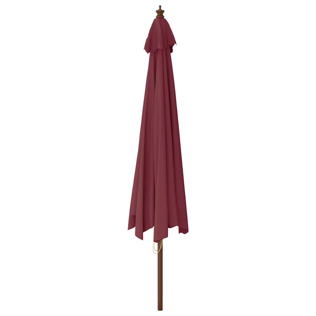 Garden Parasol with Wooden Pole Bordeaux Red 400x273 cm