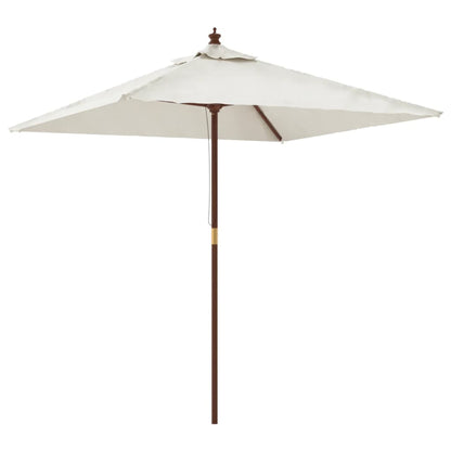 Garden Parasol with Wooden Pole Sand 198x198x231 cm