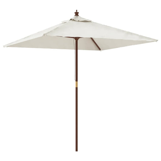 Garden Parasol with Wooden Pole Sand 198x198x231 cm