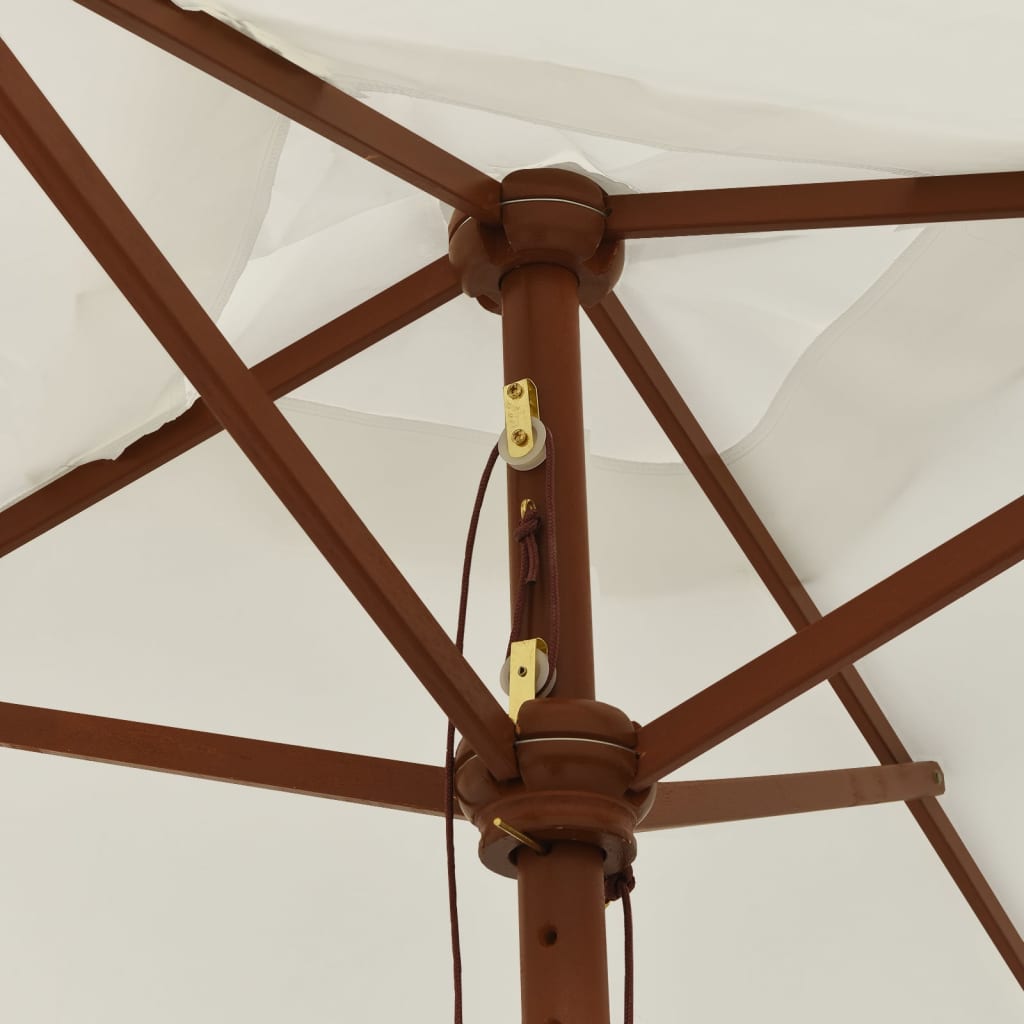 Garden Parasol with Wooden Pole Sand 198x198x231 cm