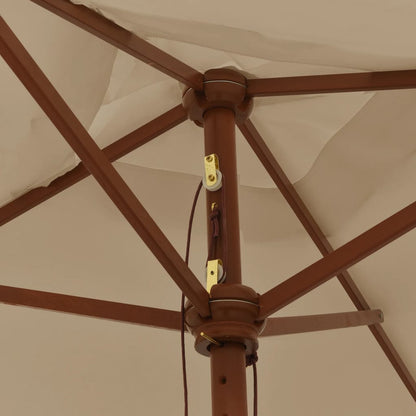 Garden Parasol with Wooden Pole Taupe 198x198x231 cm