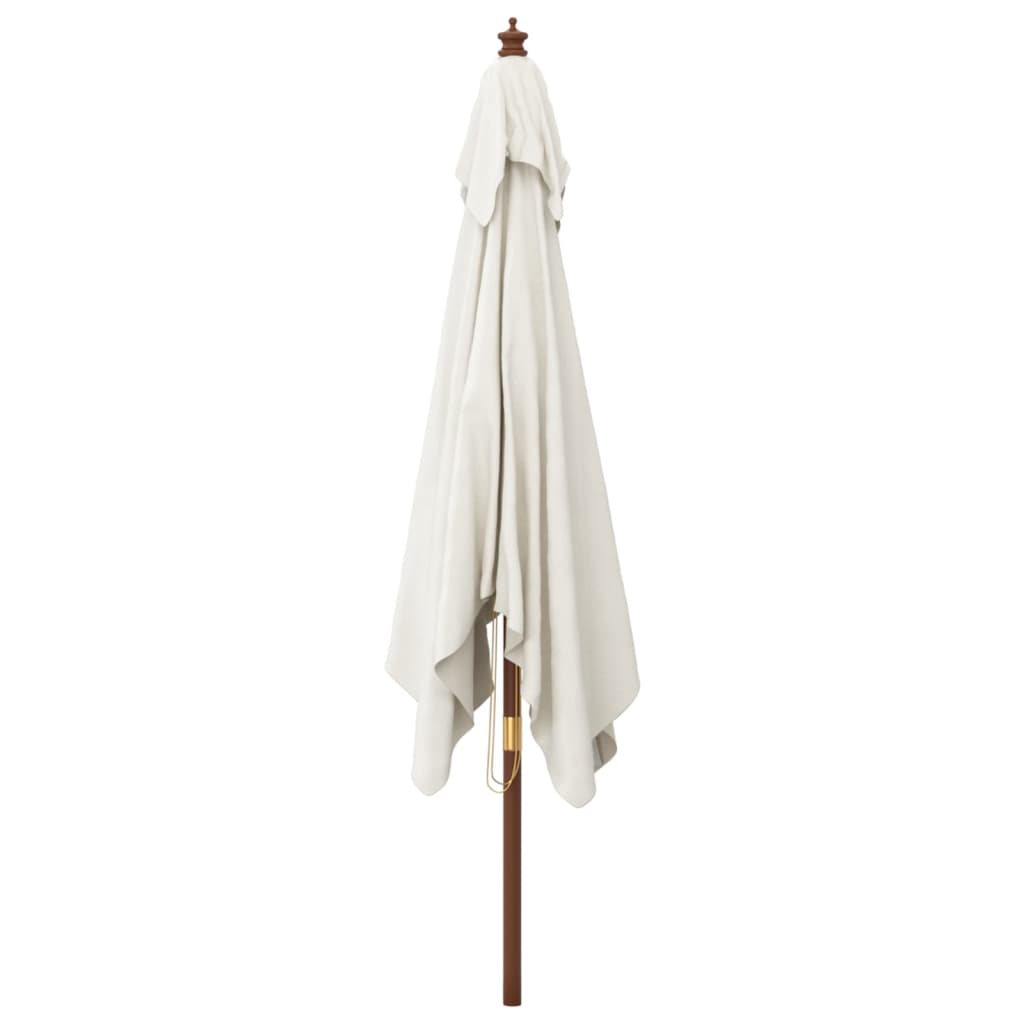 Garden Parasol | Sand | Polyester, Solid Hardwood, Laminated Bamboo