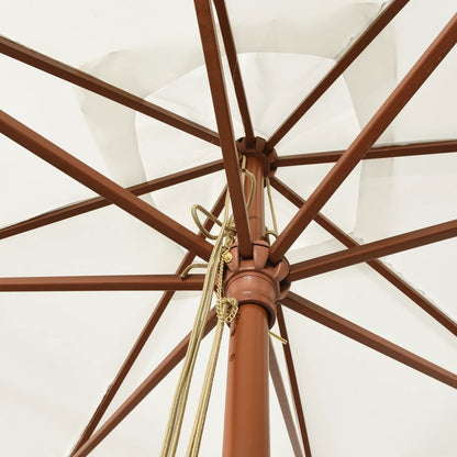 Garden Parasol | Sand | Polyester, Solid Hardwood, Laminated Bamboo
