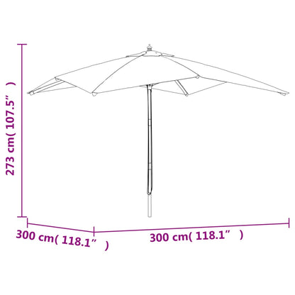 Garden Parasol | Sand | Polyester, Solid Hardwood, Laminated Bamboo