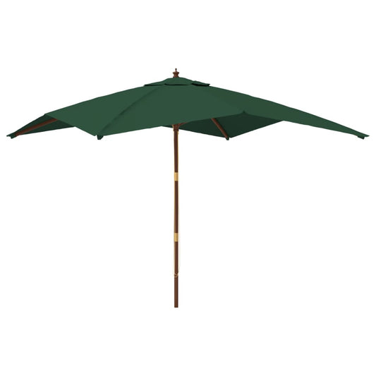 Garden Parasol | Green | Polyester Fabric | Large