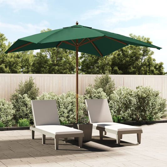Garden Parasol | Green | Polyester Fabric | Large