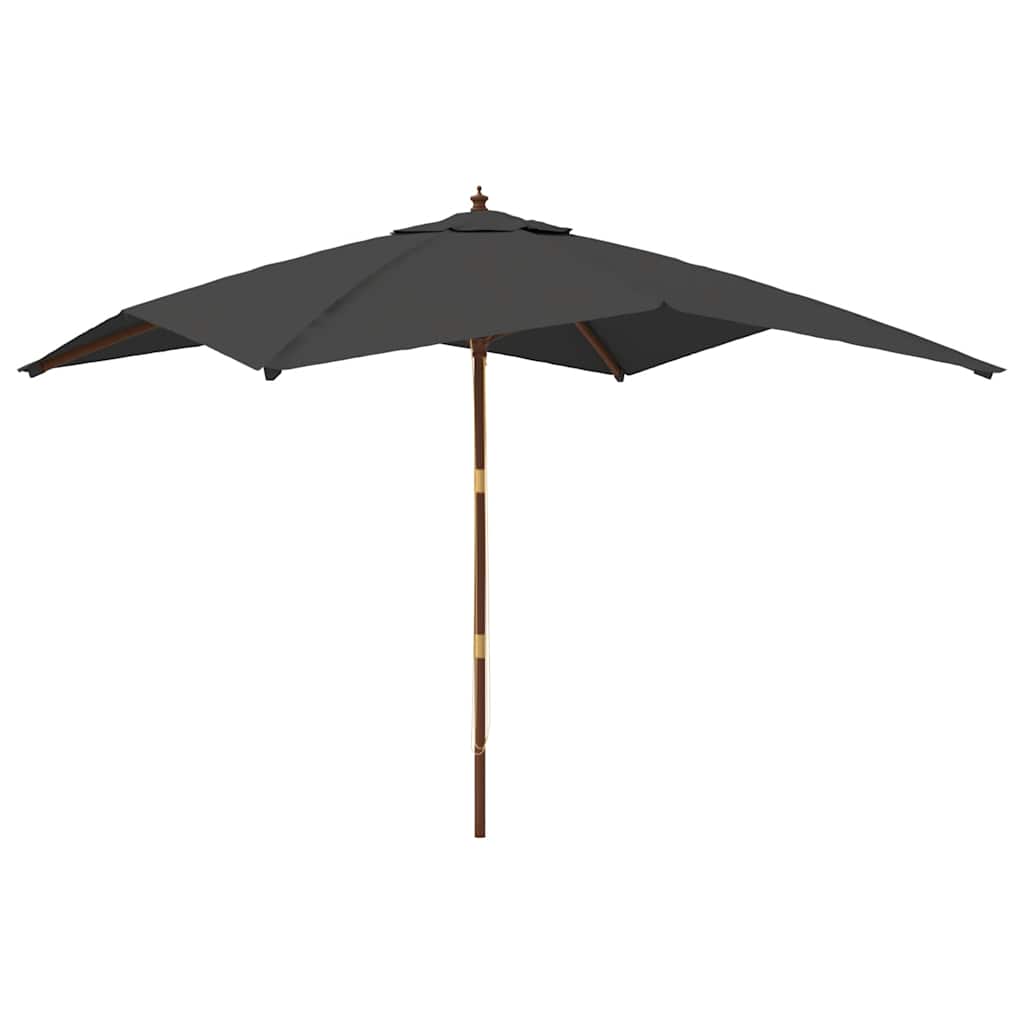 Garden Parasol with Wooden Pole Anthracite 300x300x273 cm