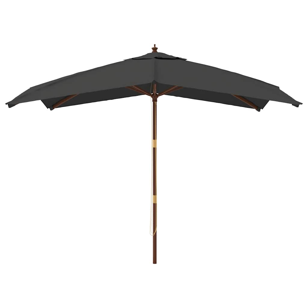 Garden Parasol with Wooden Pole Anthracite 300x300x273 cm