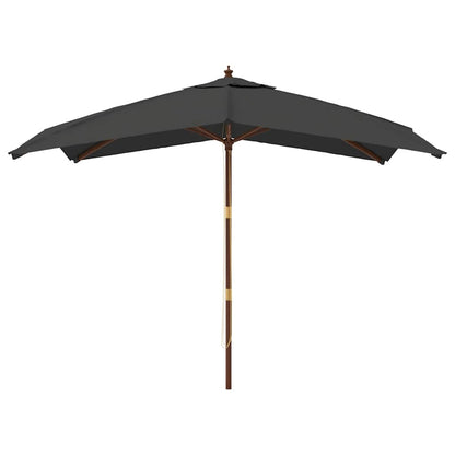 Garden Parasol with Wooden Pole Anthracite 300x300x273 cm