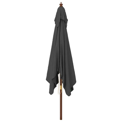Garden Parasol with Wooden Pole Anthracite 300x300x273 cm