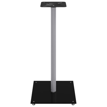 Speaker Stands 2 pcs Black&Silver Tempered Glass 1 Pillar Design