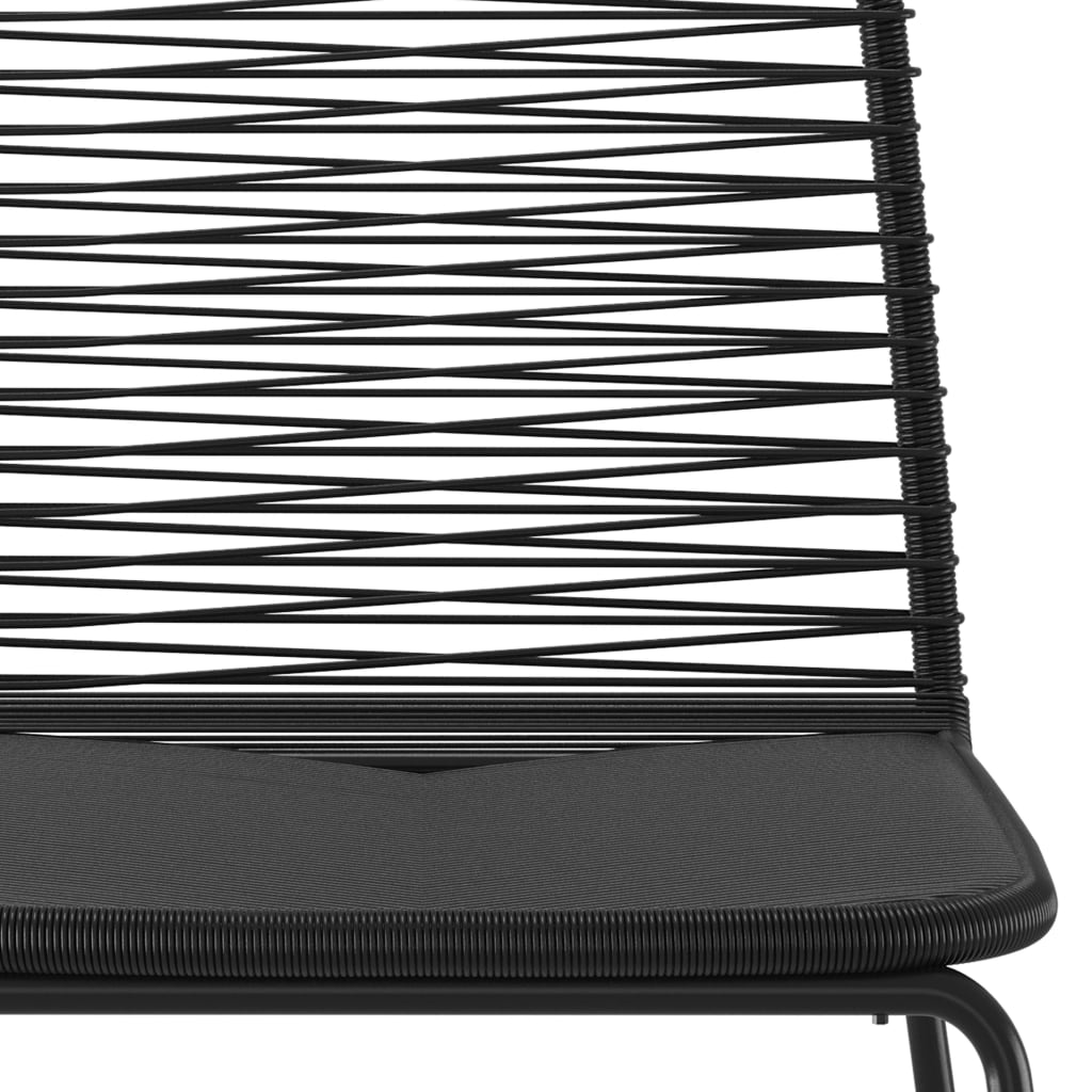 7 Piece Garden Dining Set Black