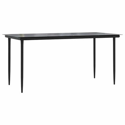 5 Piece Garden Dining Set Black