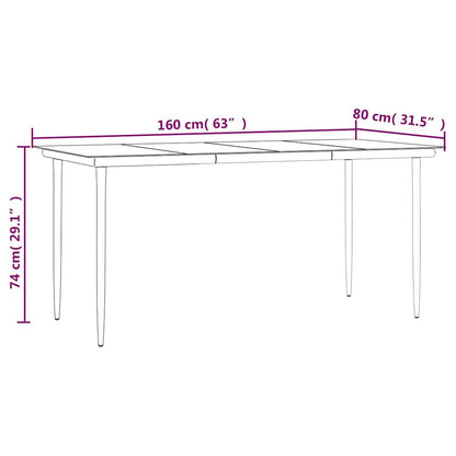 5 Piece Garden Dining Set Black